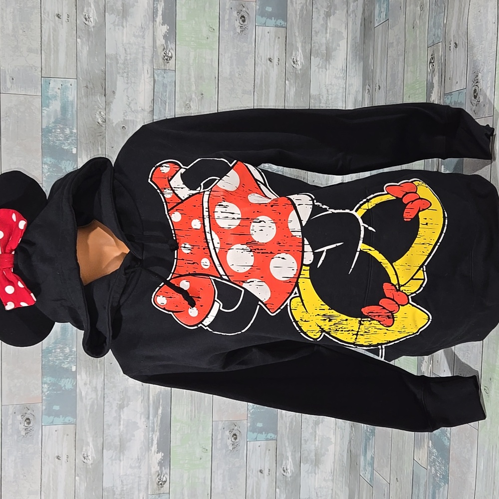 Disney Parks Minnie Mouse Ears Hoodie Sz Medium